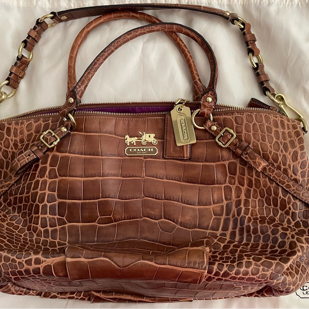 Coach~ embossed Madison with dust bag.   Lowering price today!